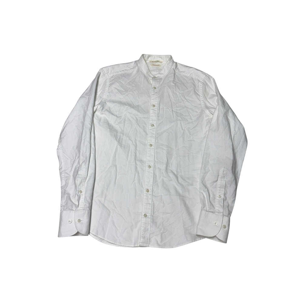 Suitsupply White Egyptian Cotton Band Collar Slim Fit Button Down Mens 15.5 39